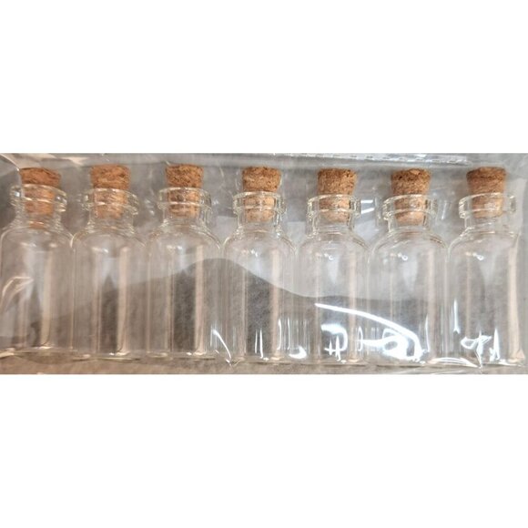 Mini Glass Cork Bottles Set Of 7 For Crafting & Storage 16oz. - Picture 7 of 8